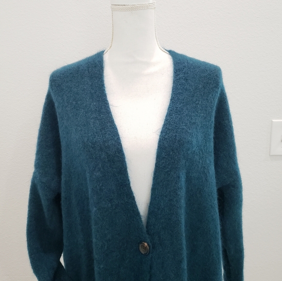 Eileen Fisher Mohair Plush Mélange V-Neck Cardigan Size Medium - Picture 6 of 11